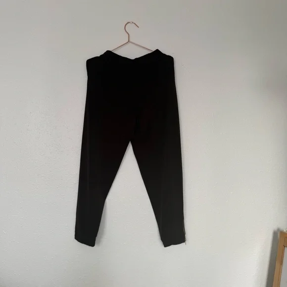 Susan Graver Dark Brown Pants with gold ankle zippers - Picture 3 of 9